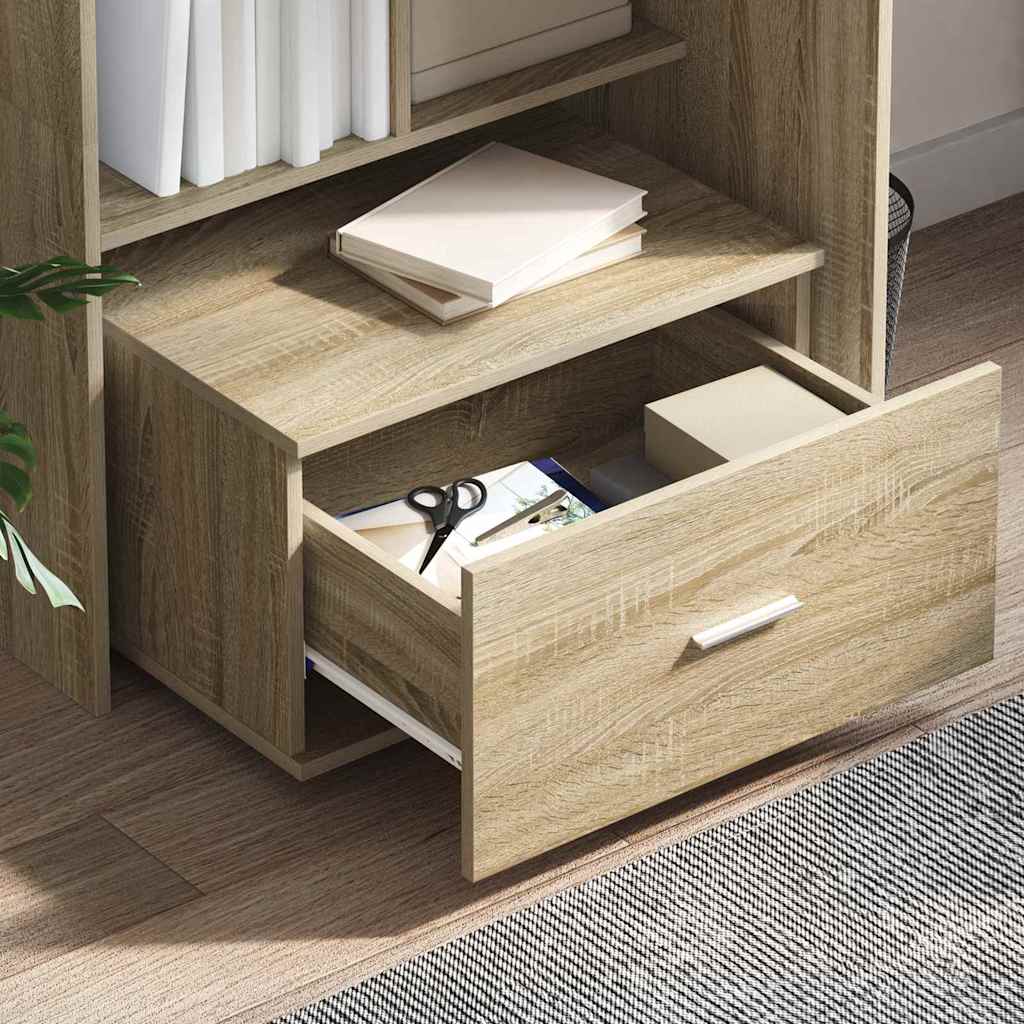 vidaXL Γραφείο Sonoma Δρυς 131.5 x 50 x 106.5 εκ. Επεξεργασμένο ξύλο