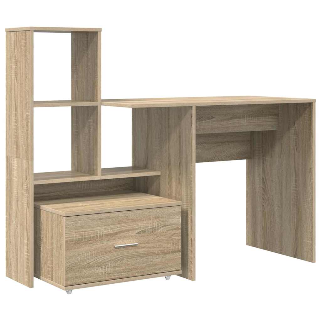 vidaXL Γραφείο Sonoma Δρυς 131.5 x 50 x 106.5 εκ. Επεξεργασμένο ξύλο