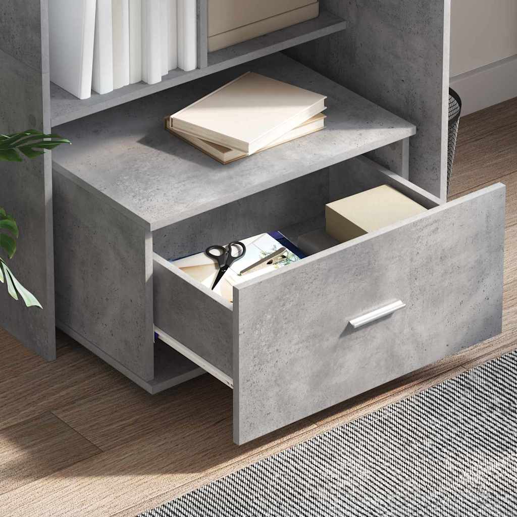 vidaXL Γραφείο με συρτάρι Γκρι σκυροδέματος 131.5 x 50 x 106.5 εκ.