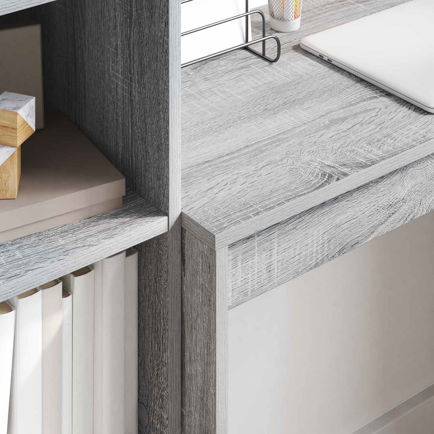vidaXL Γραφείο Γκρίζο Σονομα 125,5 x 40 x 127 εκ 2 τμχ.