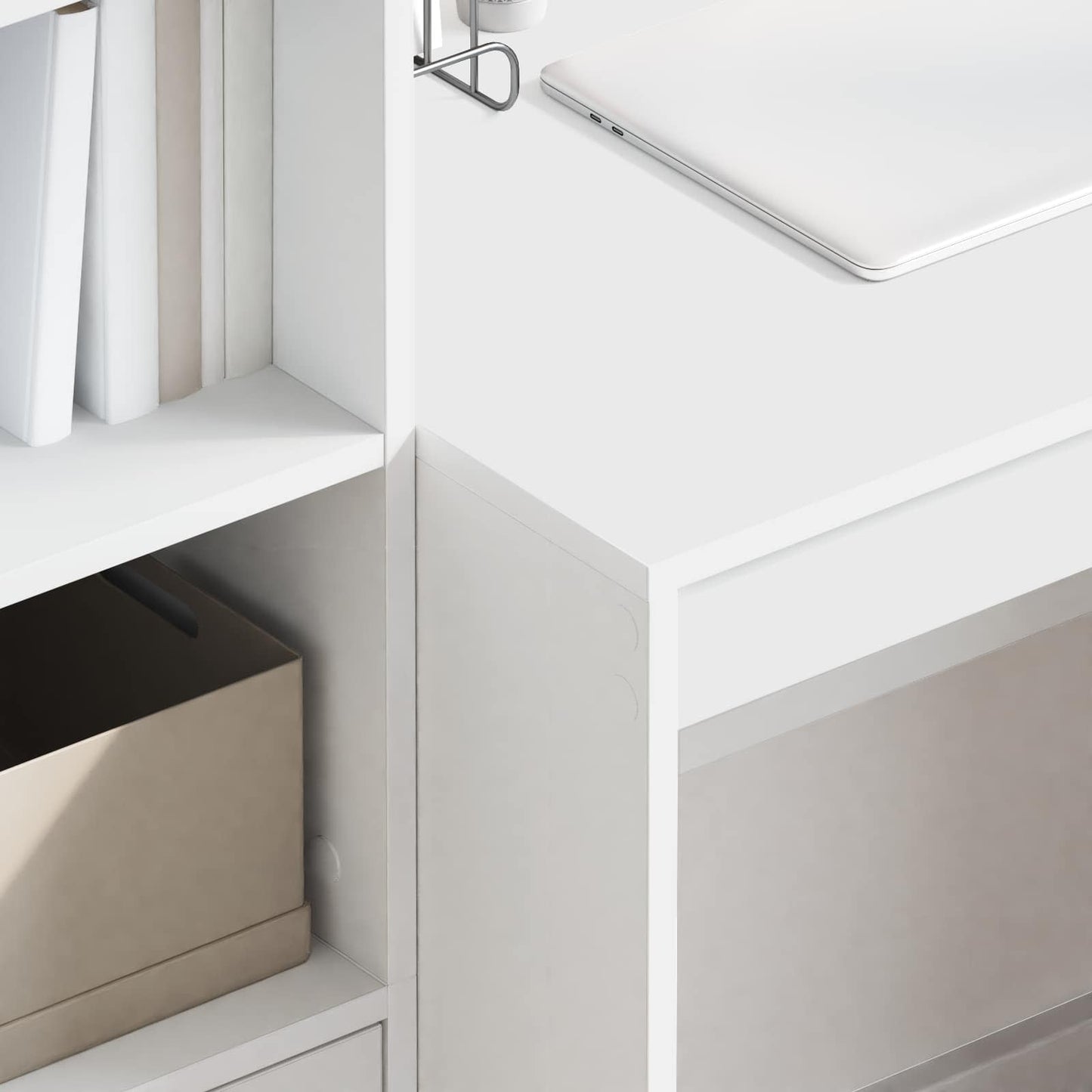 vidaXL Γραφείο Λευκό 135,5 x 50 x 127 εκ 2 τμχ.
