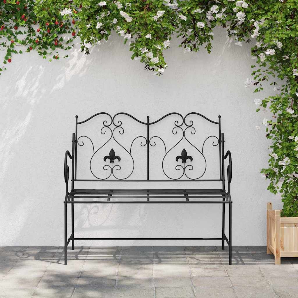vidaXL Παγκάκι κήπου 2 -Seater 104 x 54 x 93 εκ. Ατσάλι Μαύρο