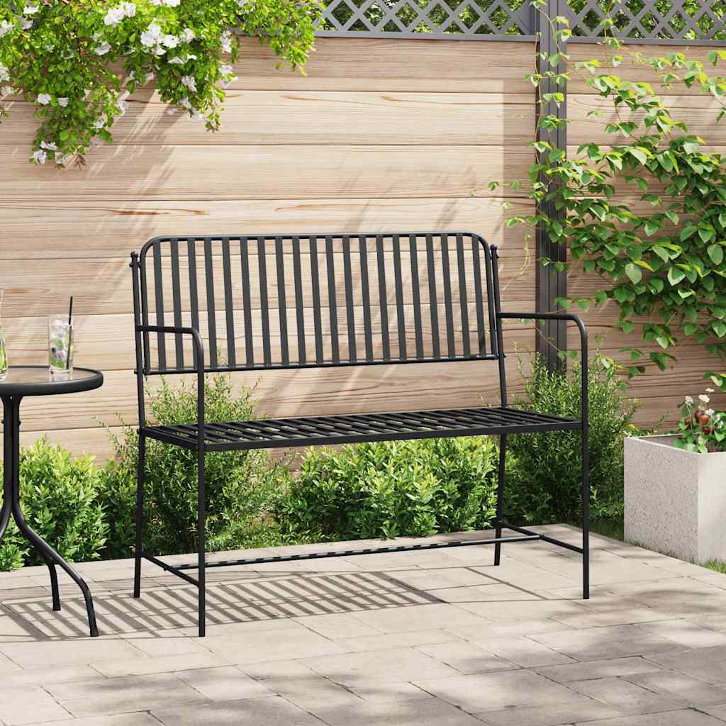 vidaXL Παγκάκι κήπου 2 -Seater 103,5 x 51,5 x 90 εκ. Ατσάλι Μαύρο
