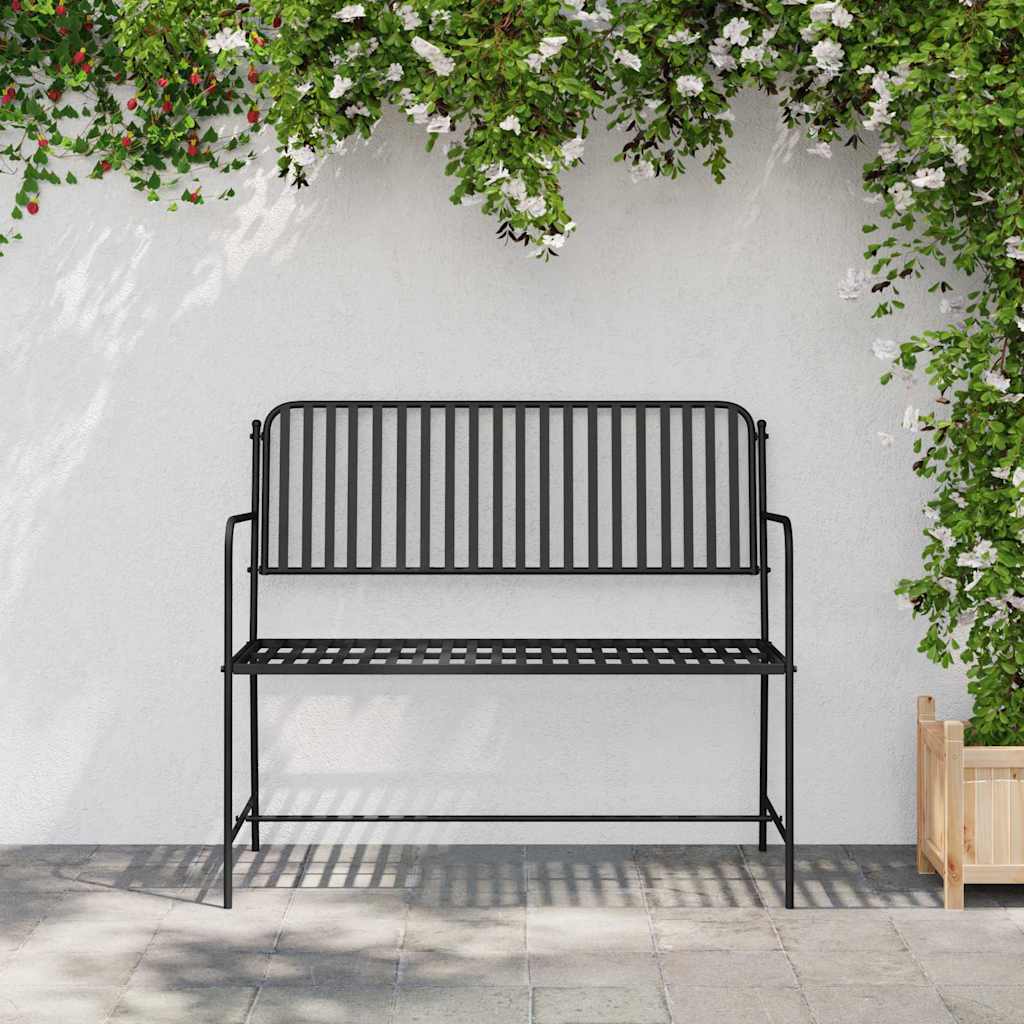 vidaXL Παγκάκι κήπου 2 -Seater 103,5 x 51,5 x 90 εκ. Ατσάλι Μαύρο