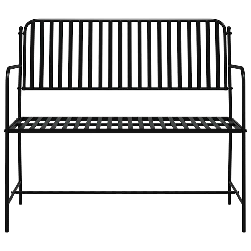 vidaXL Παγκάκι κήπου 2 -Seater 103,5 x 51,5 x 90 εκ. Ατσάλι Μαύρο