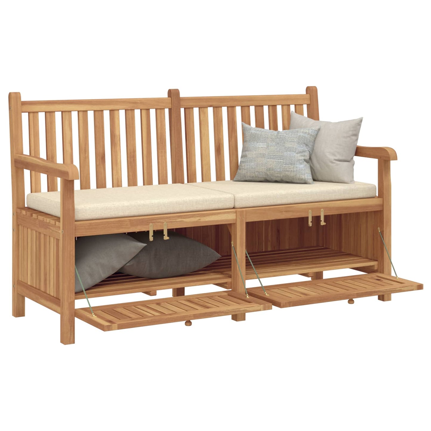 vidaXL Παγκάκι κήπου με αποθήκευση 150 x 60 x 90 εκ Στερεό Ξύλο Τίκ
