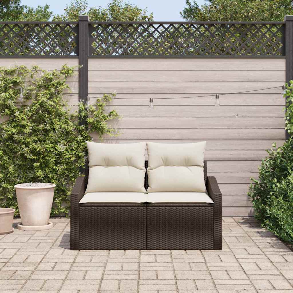 vidaXL Καναπές Κήπου με μαξιλάρι 123 x 62 x 69 εκ συνθετικό ρατάν