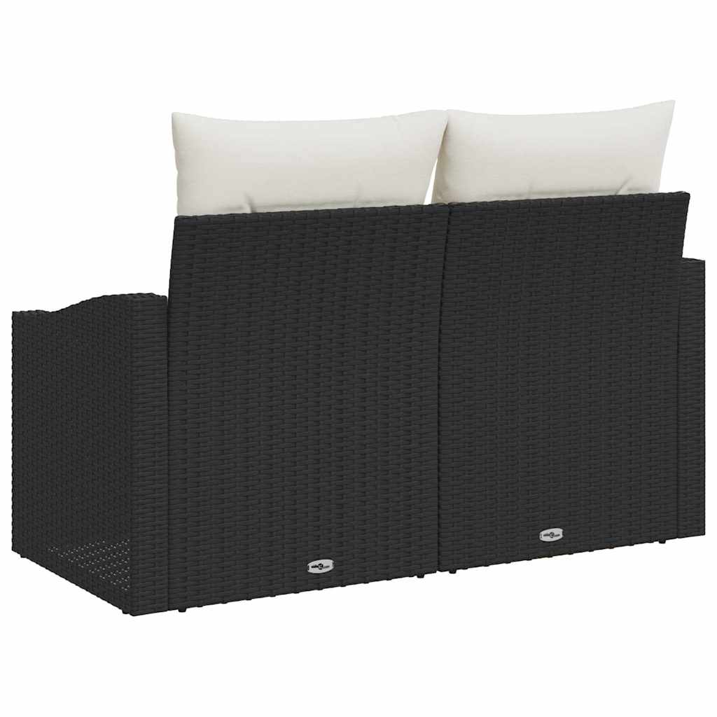 vidaXL Καναπές Κήπου με μαξιλάρι Μαύρο 123 x 62 x 69εκ συνθετικό ρατάν