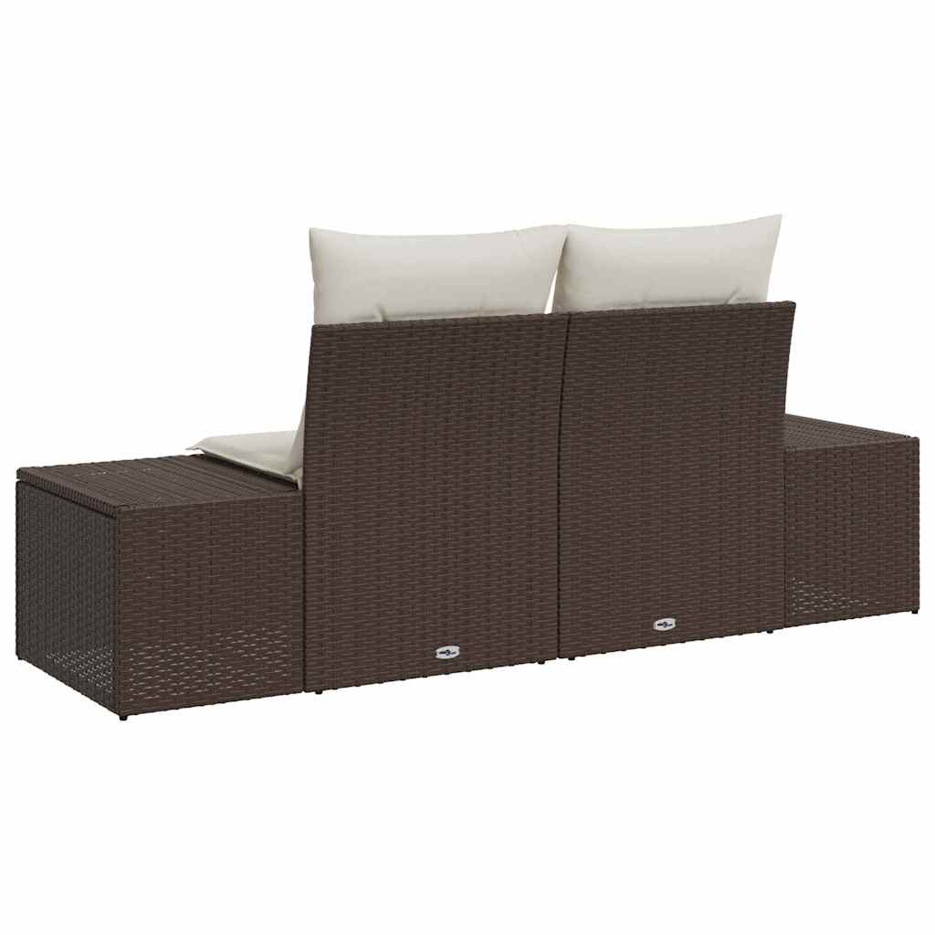 vidaXL Καναπές Κήπου Καφέ 184 x 62 x 69 εκ. συνθετικό ρατάν