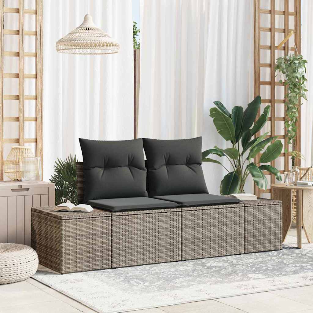 vidaXL Καναπές Κήπου Γκρι 123 x 62 x 69εκ συνθετικό ρατάν