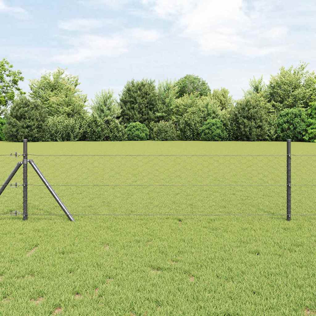 vidaXL Φράχτης Εξαγώνου 1,6 x 100 m PVC Γκρι