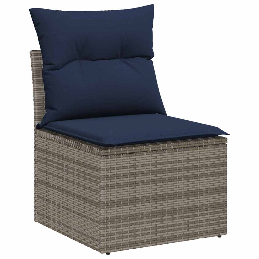 vidaXL Σετ Καναπέ Κήπου με μαξιλάρι 6 pcs Γκρι συνθετικό ρατάν