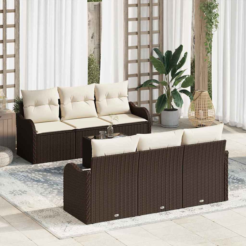 vidaXL Σετ Καναπέ Κήπου Καφέ 55 x 55 x 37 εκ συνθετικό ρατάν