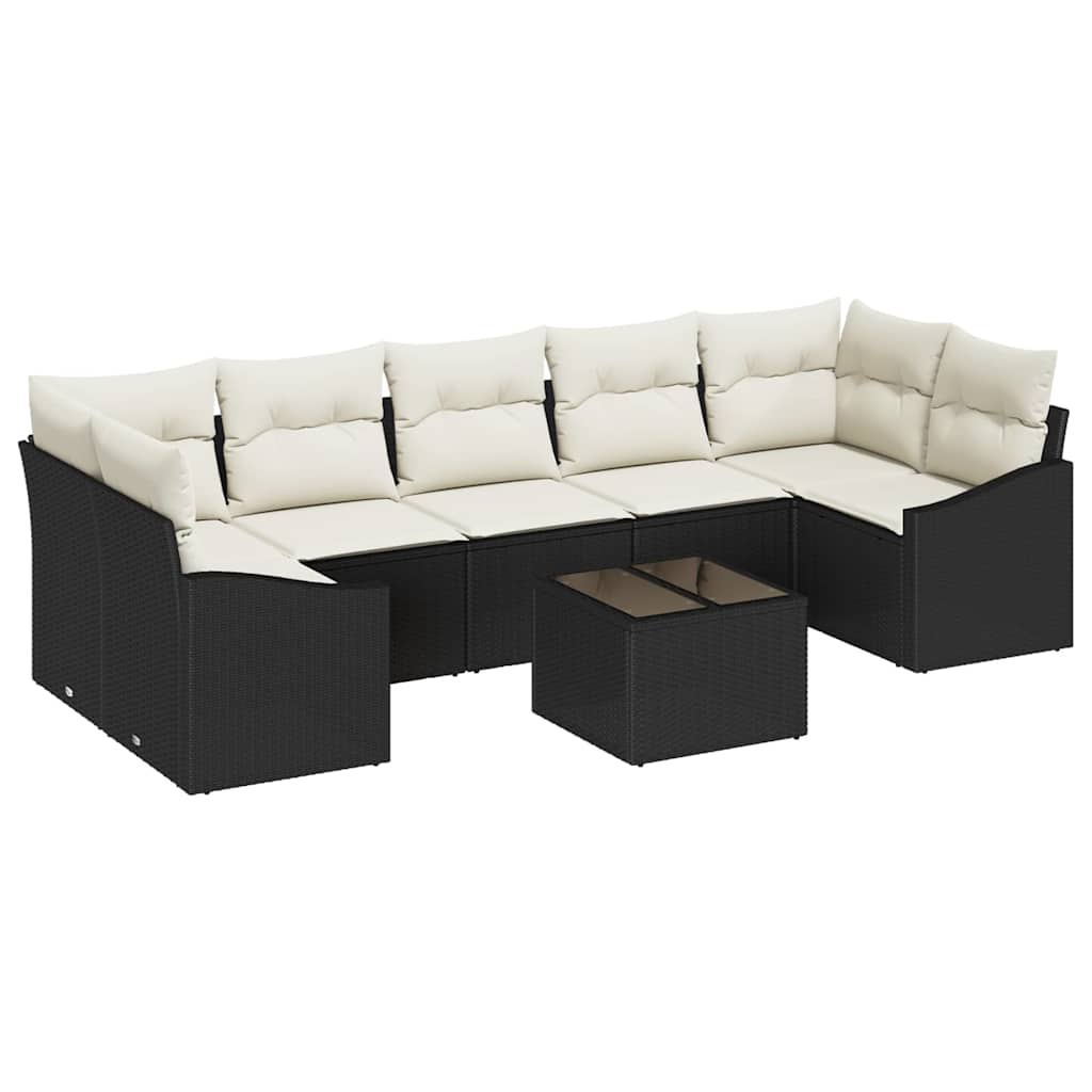 vidaXL Σετ Καναπέ Μαύρο και Κρέμα 55 x 55 x 37 εκ συνθετικό ρατάν