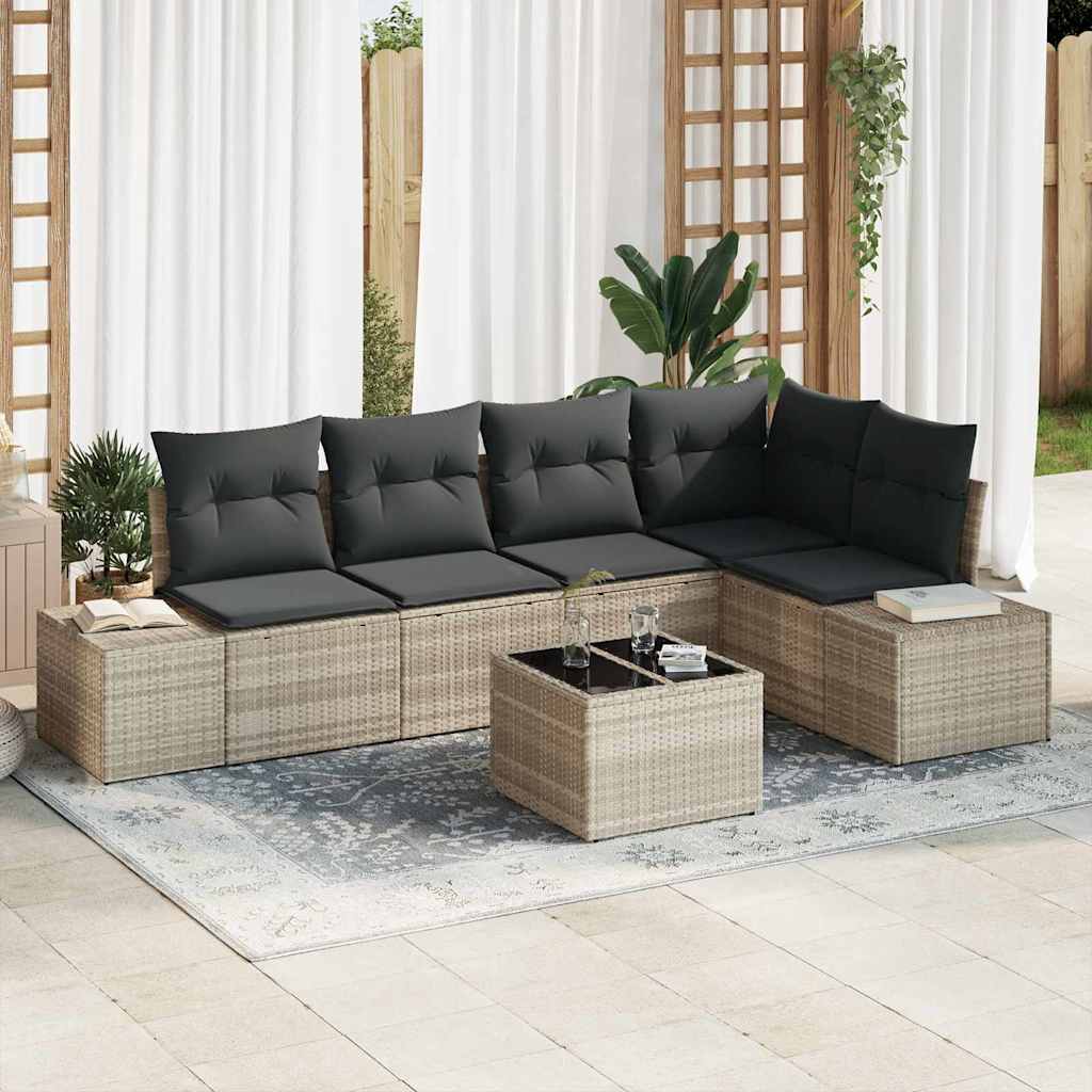 vidaXL Σετ Καναπέ 6 Τεμαχίων με Γκρι Μαξιλάρια