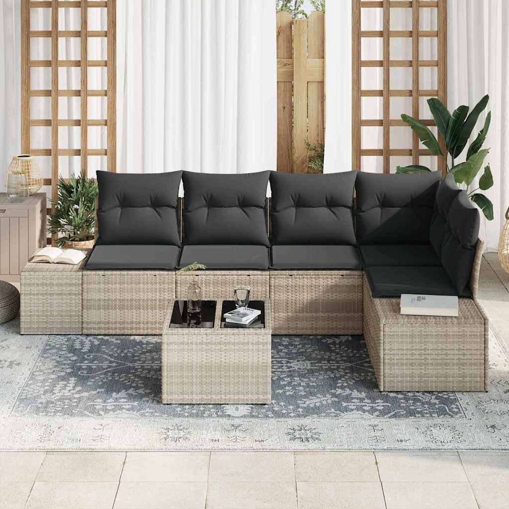 vidaXL Σετ Καναπέ 6 Τεμαχίων με Γκρι Μαξιλάρια