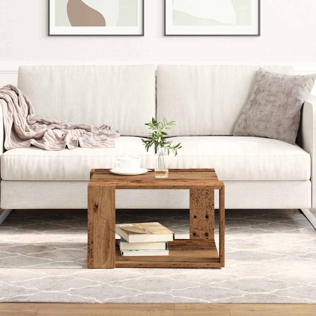 vidaXL Τραπεζάκι σαλονιού Παλαιό ξύλο 51.5 x 51.5 x 30 εκ