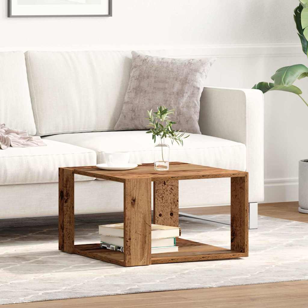 vidaXL Τραπεζάκι σαλονιού Παλαιό ξύλο 51.5 x 51.5 x 30 εκ