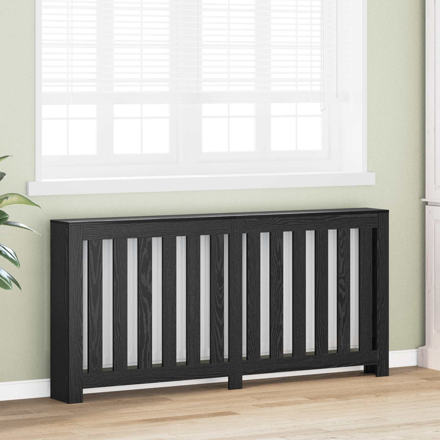 vidaXL Καπάκι Καλοριφέρ Μαύρη Οξυά 175 x 20 x 82 cm Επεξεργασμένο ξύλο