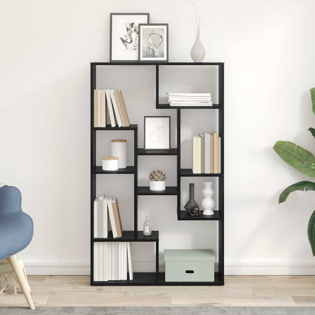 vidaXL Βιβλιοθήκη Μαύρη Οξυά 72 x 20 x 102,5 εκ Επεξεργασμένο ξύλο