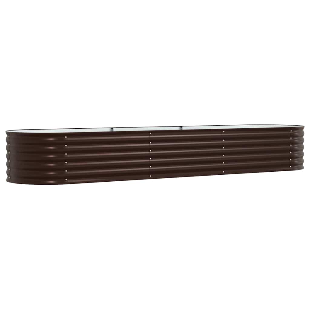 vidaXL Υπερυψωμένη Ζαρντινιέρα Καφέ 320 x 80 x 44 cm Ατσάλι