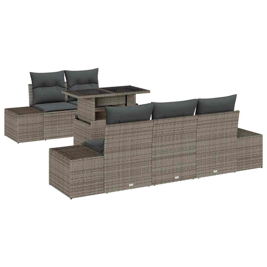 vidaXL Σετ Καναπέ Κήπου με μαξιλάρι 6 pcs Γκρι 100 x 55 x 73 εκ