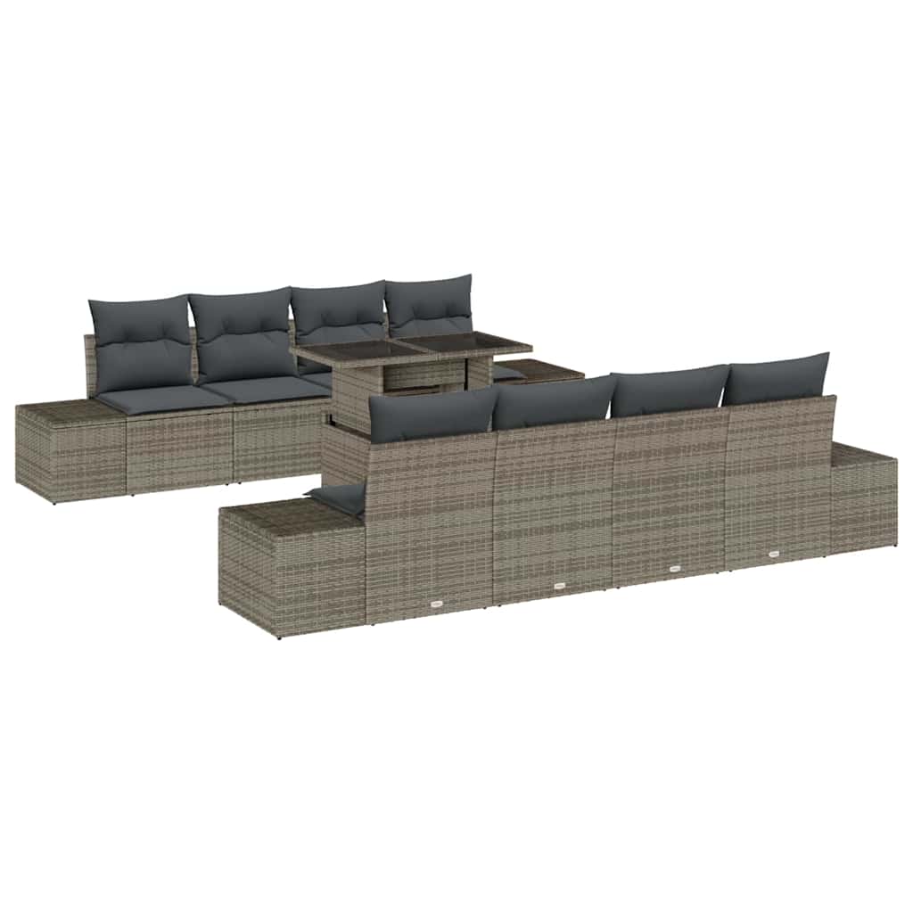 vidaXL Σετ Καναπέ Κήπου με μαξιλάρι 7 pcs Γκρι 100 x 55 x 73 εκ