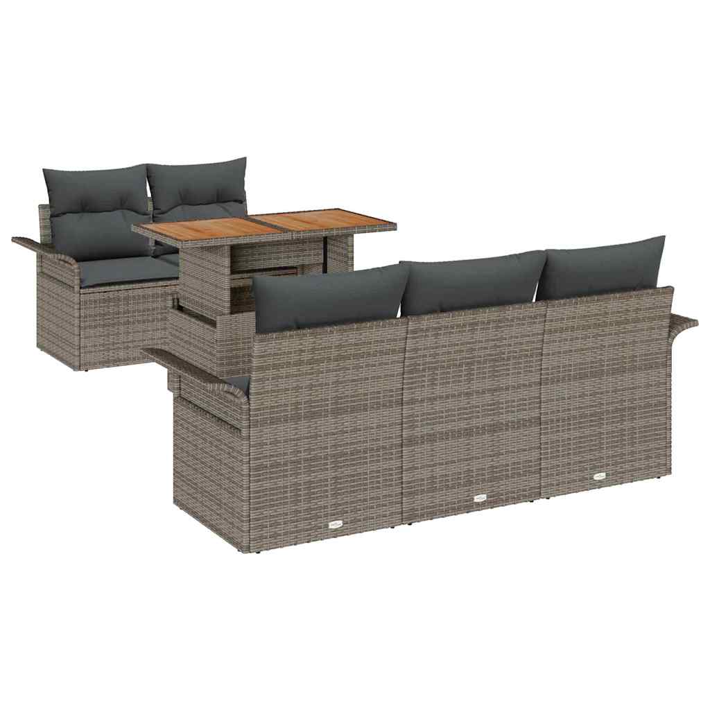 vidaXL Σετ Καναπέ Κήπου με μαξιλάρι 6 pcs Γκρι 100 x 55 x 73 εκ