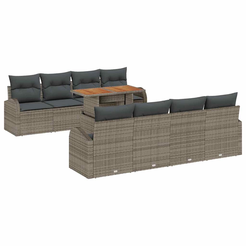 vidaXL Σετ Καναπέ Κήπου με μαξιλάρι 7 pcs Γκρι