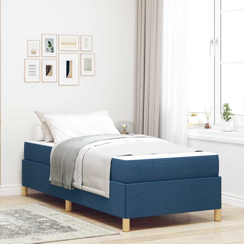 vidaXL Σκελετός Κρεβατιού Μπλε 100 x 200 cm ύφασμα