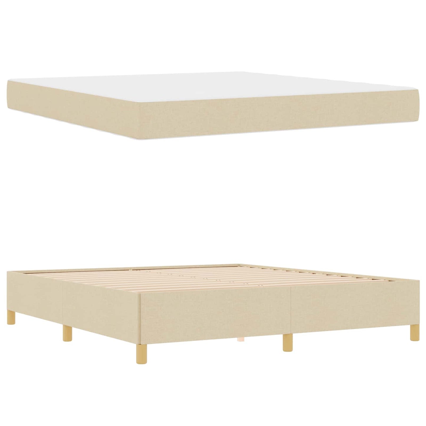 vidaXL Σκελετός Κρεβατιού Κρεμ 180 x 200 cm ύφασμα