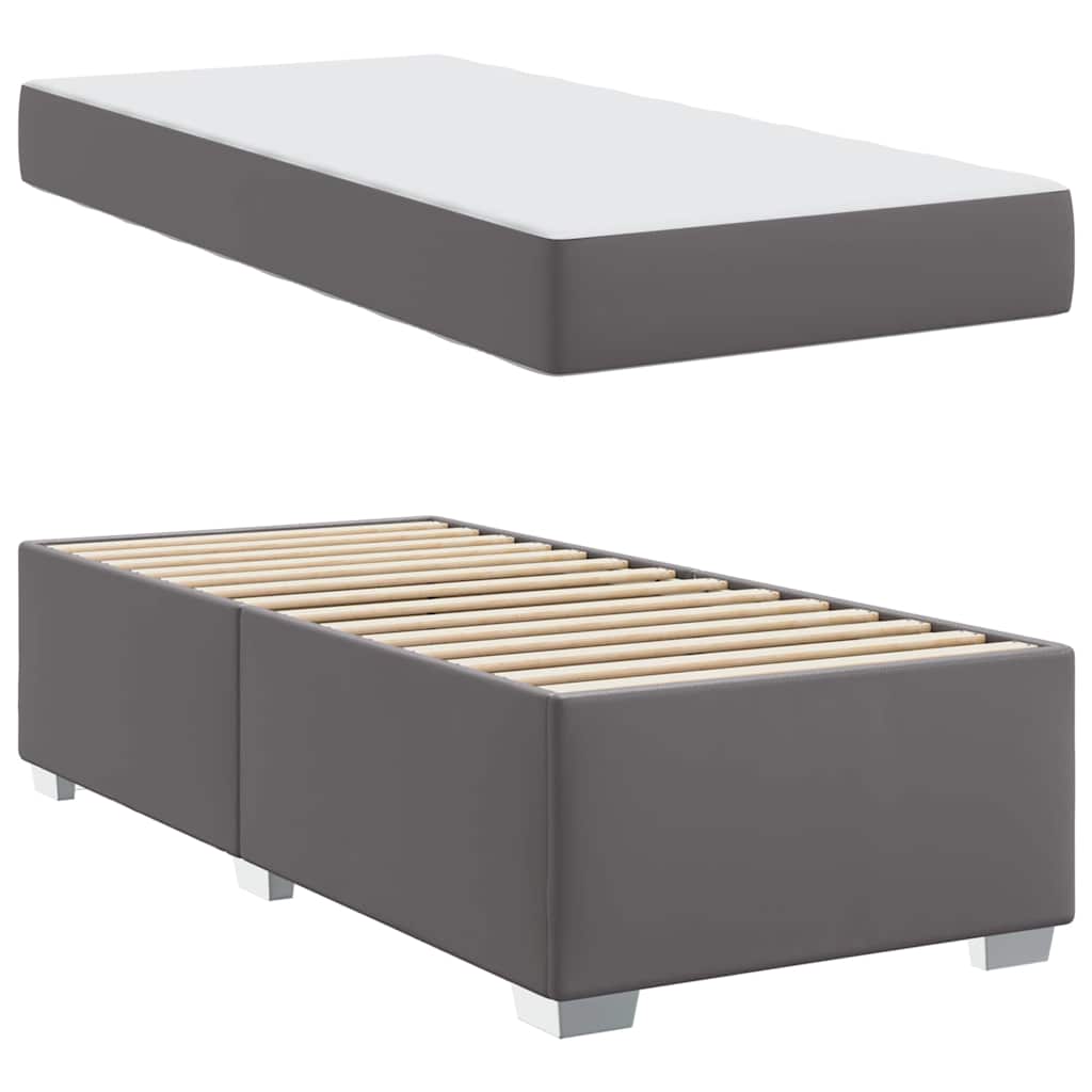 vidaXL Σκελετός Κρεβατιού Γκρι 90 x 190 cm PVC