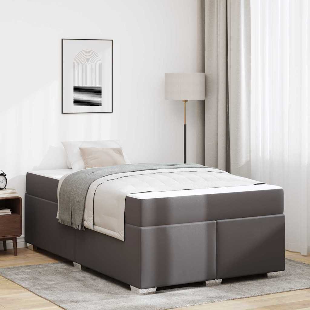 vidaXL Σκελετός Κρεβατιού Γκρι 120 x 190 cm PVC