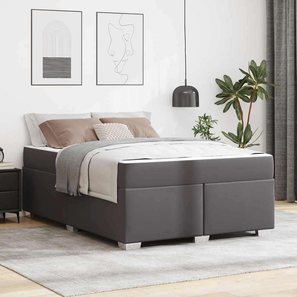 vidaXL Σκελετός Κρεβατιού Γκρι 160 x 200 cm PVC