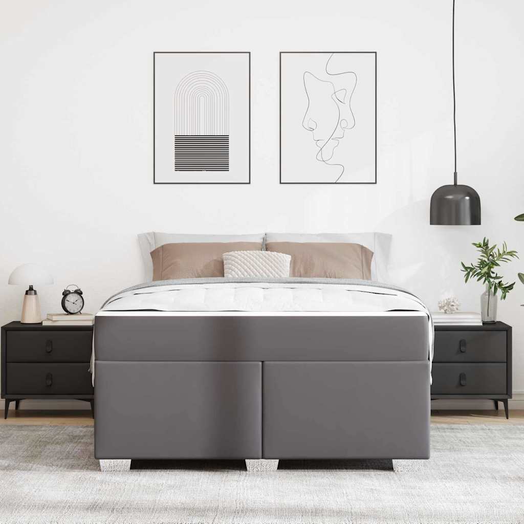 vidaXL Σκελετός Κρεβατιού Γκρι 160 x 200 cm PVC