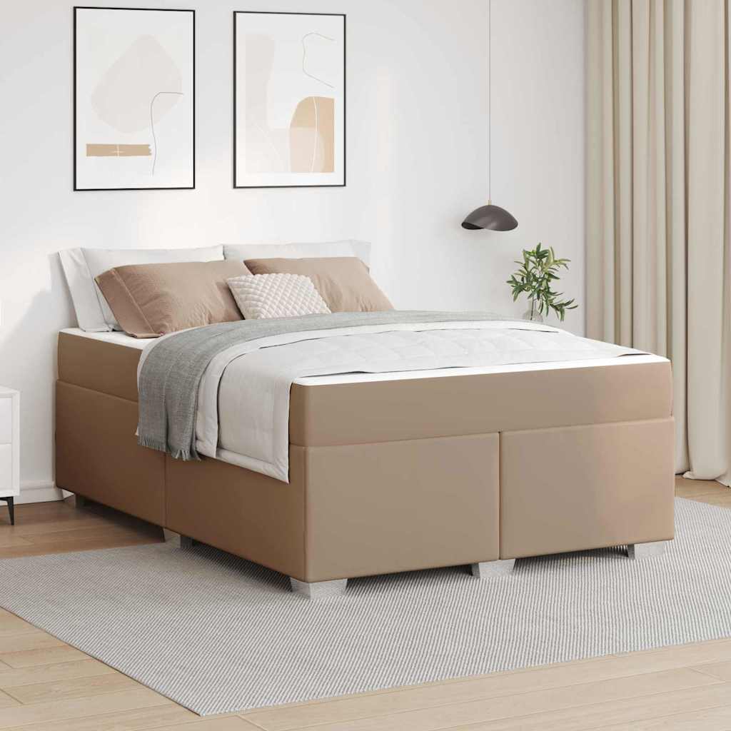 vidaXL Σκελετός Κρεβατιού Καπουτσίνο 160 x 200 cm PVC