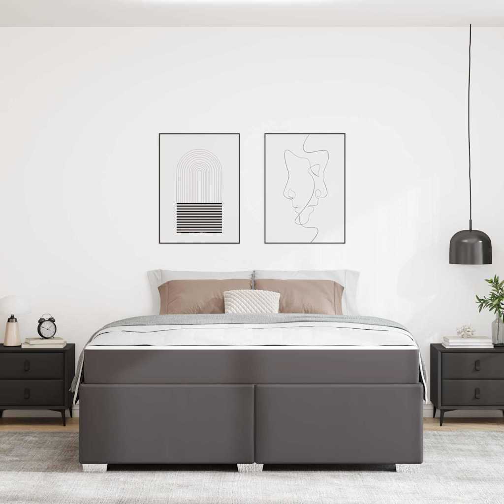 vidaXL Σκελετός Κρεβατιού Γκρι 180 x 200 cm PVC