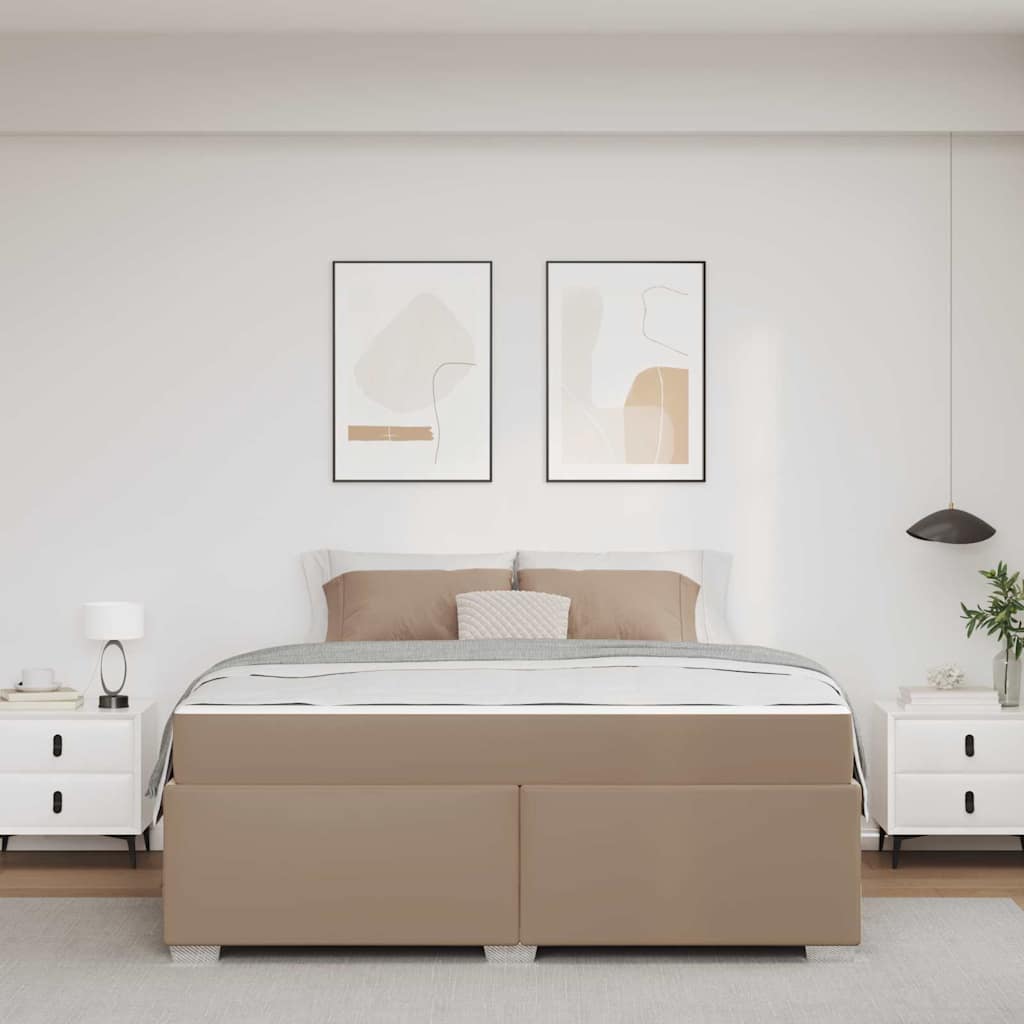 vidaXL Σκελετός Κρεβατιού Καπουτσίνο 180 x 200 cm PVC