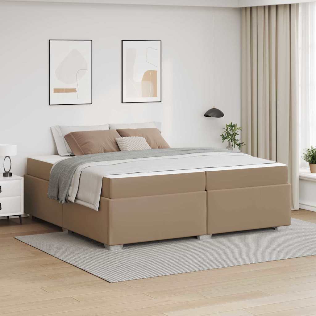 vidaXL Σκελετός Κρεβατιού Καπουτσίνο 200 x 200 cm PVC