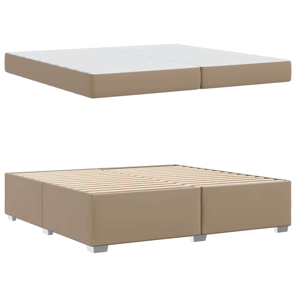 vidaXL Σκελετός Κρεβατιού Καπουτσίνο 200 x 200 cm PVC
