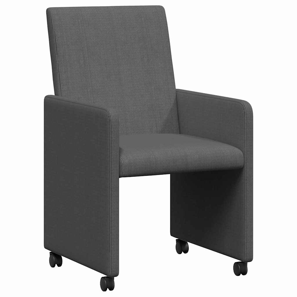 vidaXL Καρέκλες Φαγητού με Ρόδες 2 pcs Σκούρο γκρι 57 x 66 x 94 εκ