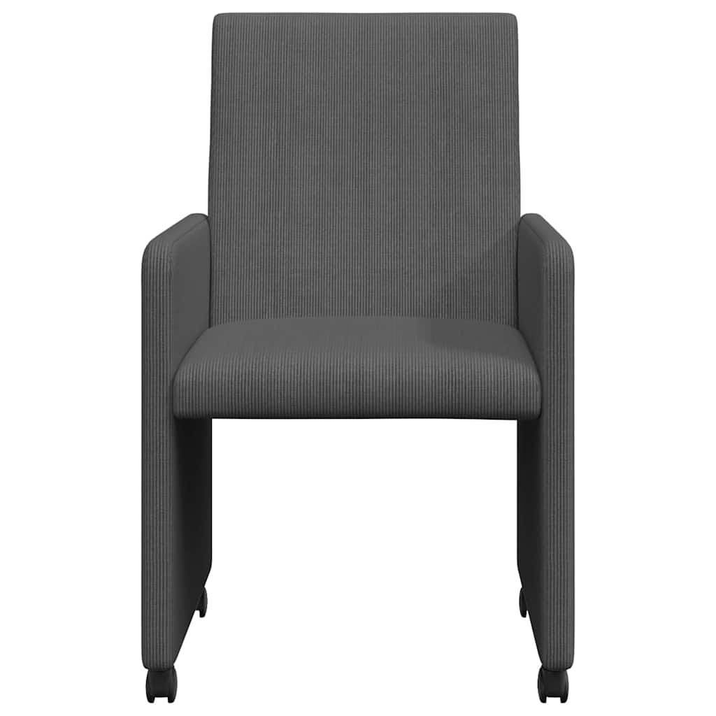 vidaXL Καρέκλες Φαγητού με Ρόδες 2 pcs Σκούρο γκρι 57 x 66 x 94 εκ