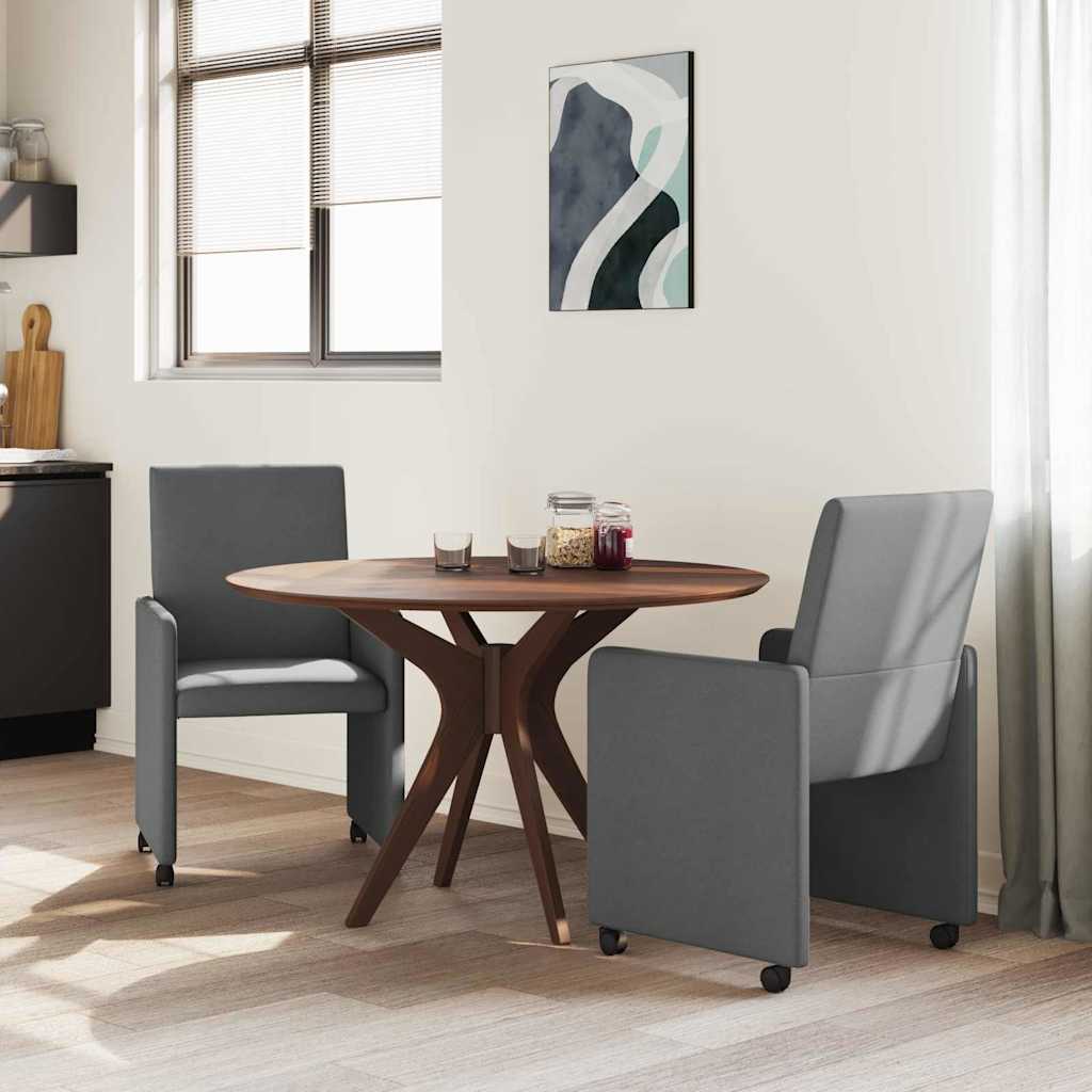 vidaXL Καρέκλες Φαγητού με Ρόδες 2 pcs Σκούρο γκρι 57 x 66 x 94 εκ