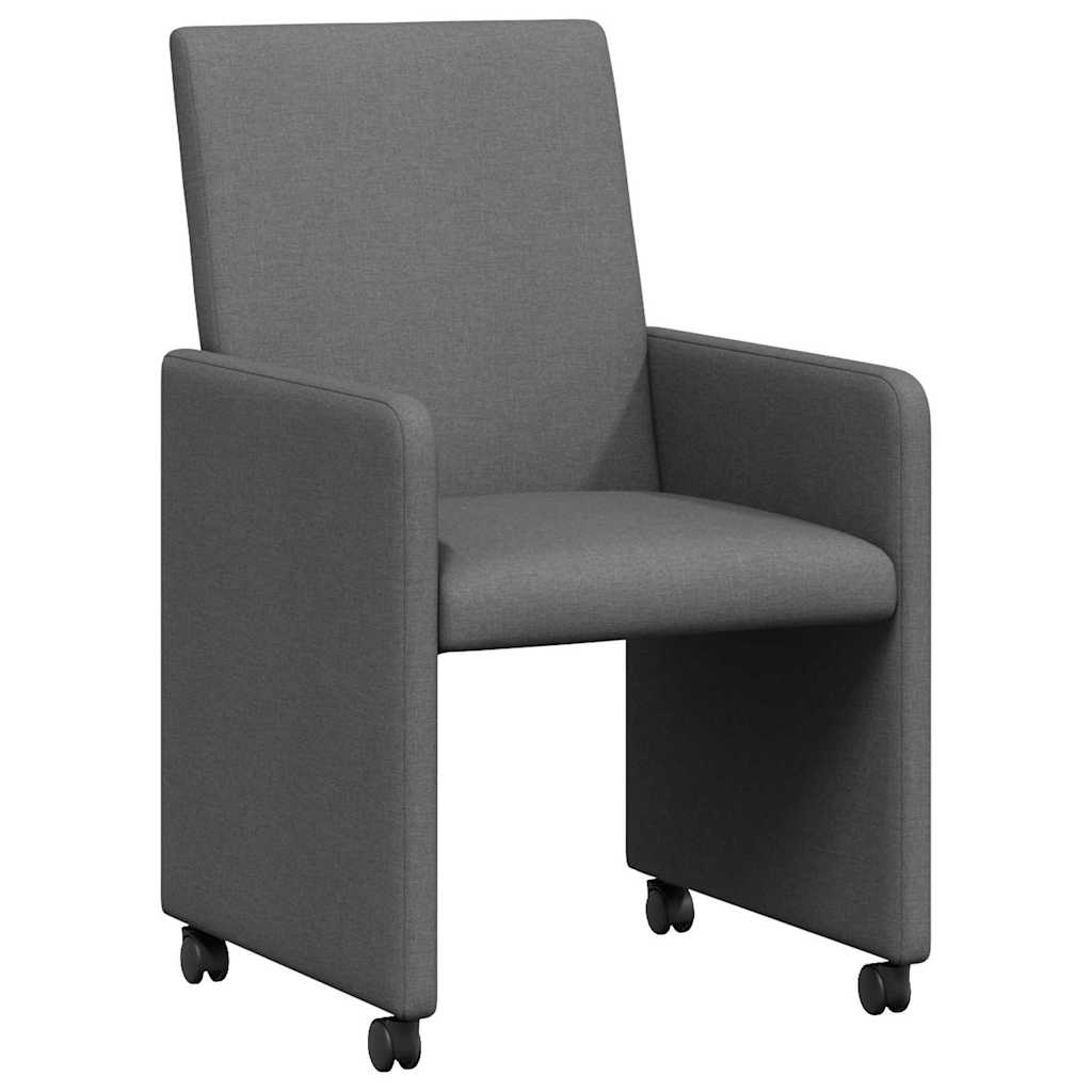 vidaXL Καρέκλες Φαγητού με Ρόδες 2 pcs Σκούρο γκρι 57 x 66 x 94 εκ