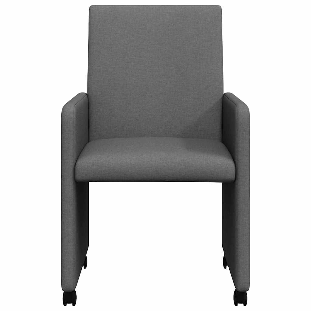 vidaXL Καρέκλες Φαγητού με Ρόδες 2 pcs Σκούρο γκρι 57 x 66 x 94 εκ