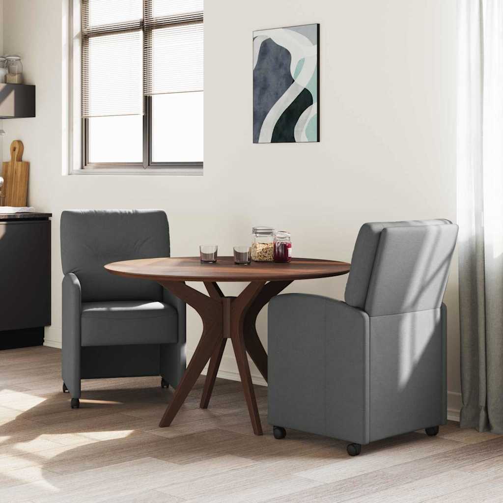 vidaXL Καρέκλες Φαγητού με Ρόδες 2 pcs Σκούρο γκρι 57 x 67 x 95 εκ