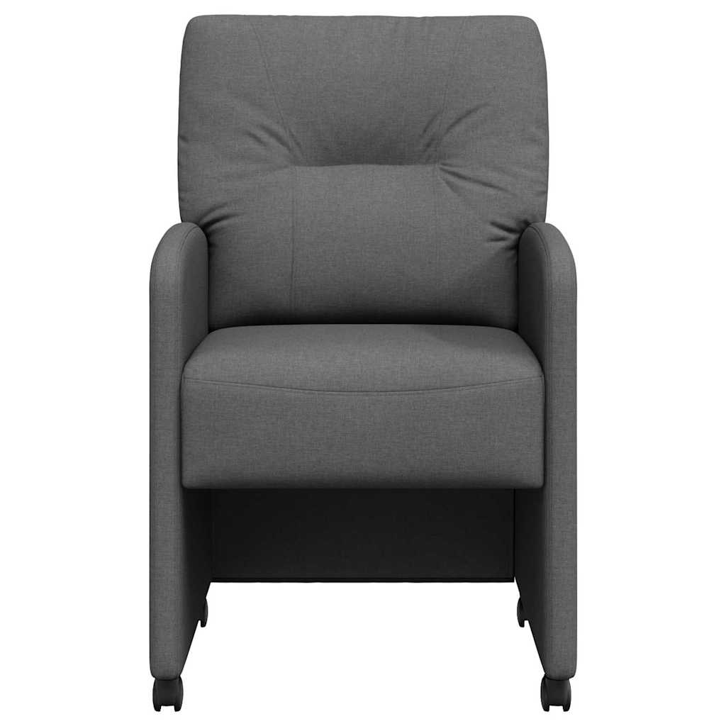 vidaXL Καρέκλες Φαγητού με Ρόδες 2 pcs Σκούρο γκρι 57 x 67 x 95 εκ