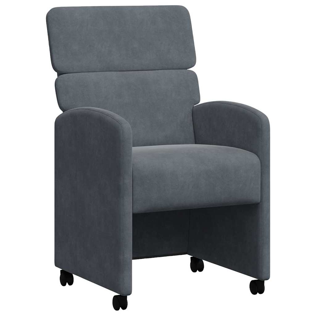 vidaXL Καρέκλες Φαγητού με Ρόδες 2 pcs Σκούρο γκρι 58 x 65 x 98 εκ.