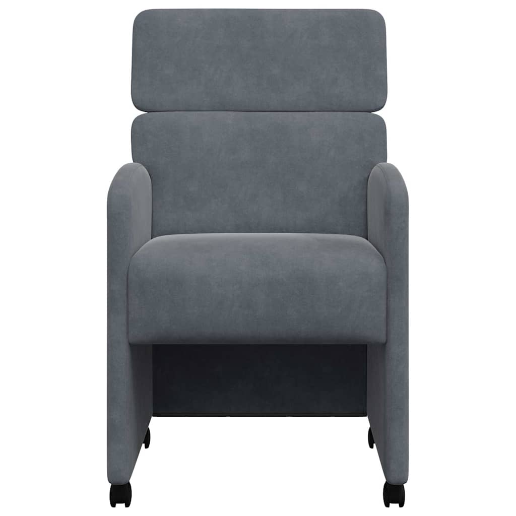vidaXL Καρέκλες Φαγητού με Ρόδες 2 pcs Σκούρο γκρι 58 x 65 x 98 εκ.