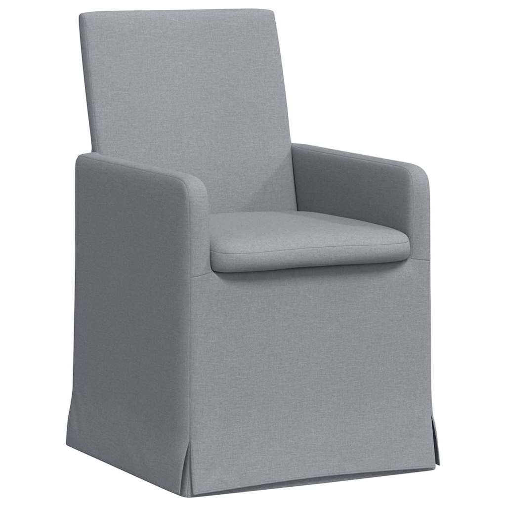 vidaXL Καρέκλες φαγητού 2 pcs Ανοιχτό γκρι 57 x 67 x 95 εκ ύφασμα